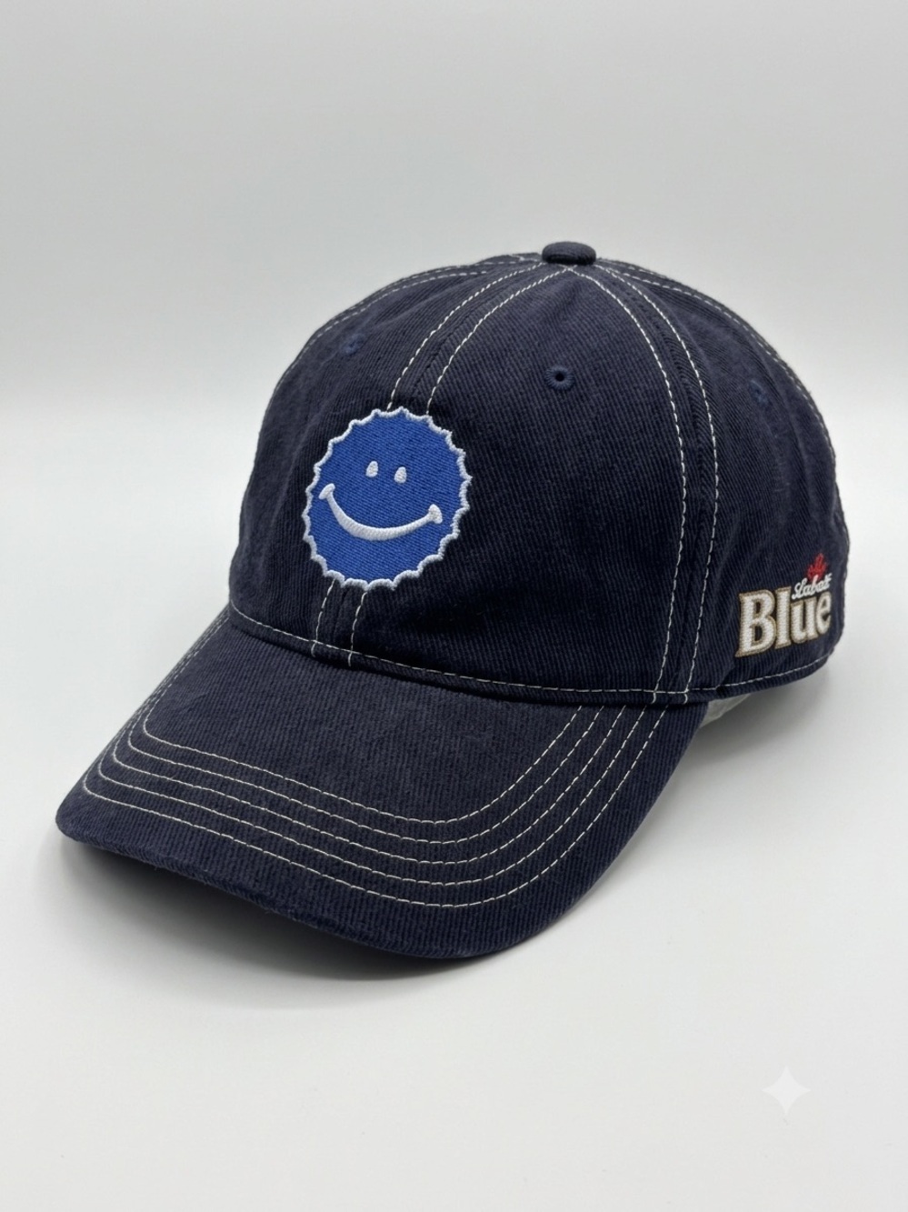 Sporto Navy Blue Smiley Patch Baseball Cap